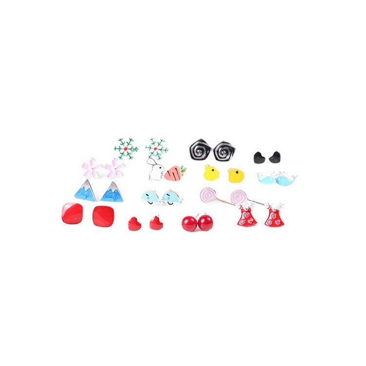 Wholesale Color Drop Glaze 925 Sterling Silver Earrings